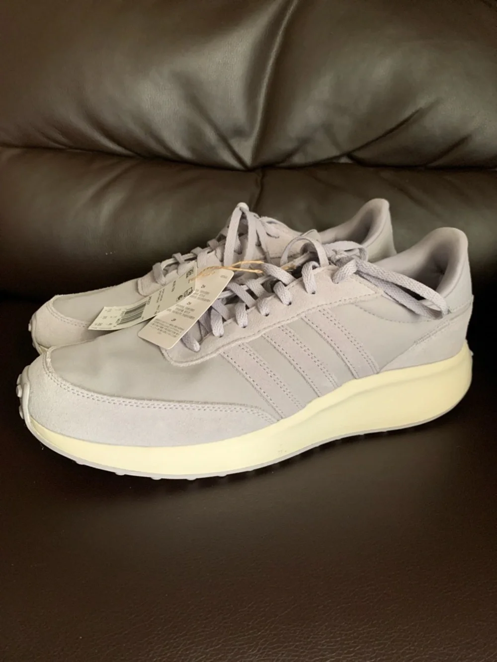 Adidas Run 70s Light Gray Sneakers with Cream Sole